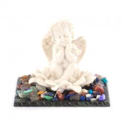 Сувенир &amp;quot;Ангел в цветке&amp;quot; из змеевика и мрамолита