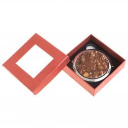 Зеркало круглое из камня авантюрин цвет серебро