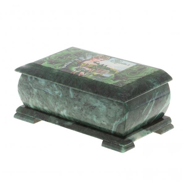 Шкатулка &amp;quot;Хозяйка медной горы - Урал&amp;quot; змеевик 25х13,5х11 см 124666