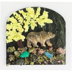 Магнит &amp;quot;Медведь идет&amp;quot; змеевик