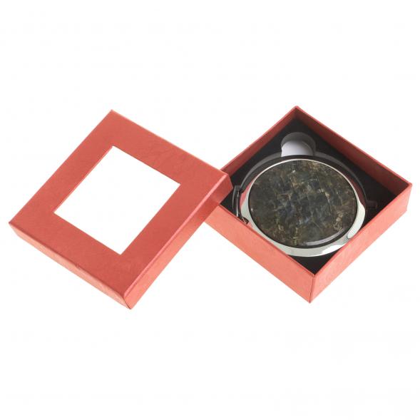 Зеркало круглое из камня лабрадор цвет серебро 122779