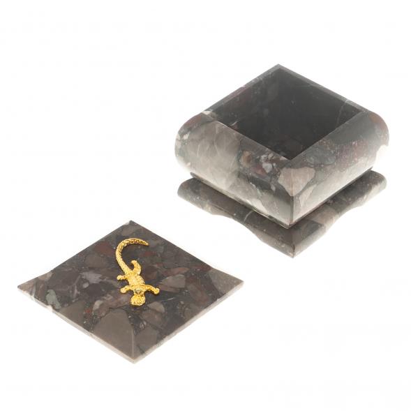 Шкатулка с ящерицей из конгломерата 124526