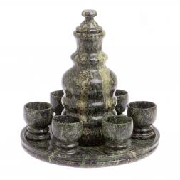 Подарочный набор "Коньячный" из камня змеевик