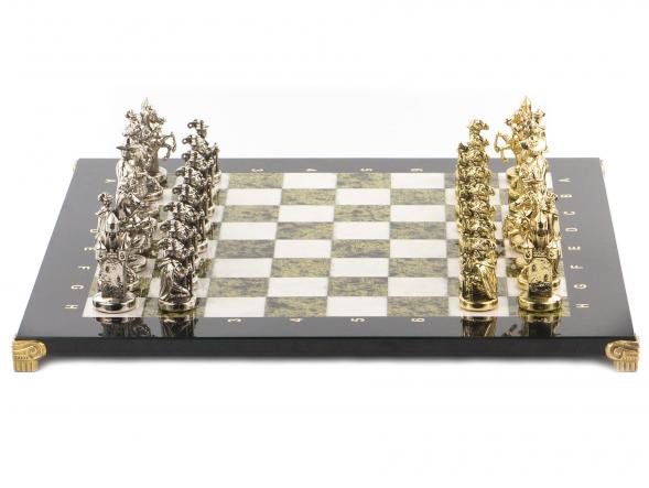 Шахматы подарочные &amp;quot;Средневековье&amp;quot; доска 44х44 см мрамор змеевик 119425