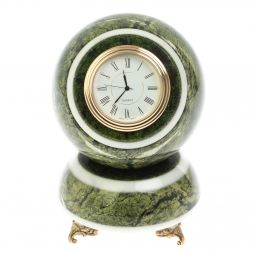 Часы шар &amp;quot;Антистресс&amp;quot; из змеевика 10,5 см