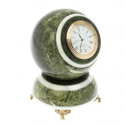 Часы шар &amp;quot;Антистресс&amp;quot; из змеевика 10,5 см