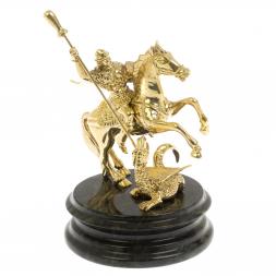 Статуэтка "Георгий Победоносец" на шабровском змеевике