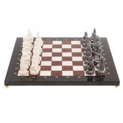 Шахматы &amp;quot;Северные народы&amp;quot; доска 40х40 см лемезит мрамор