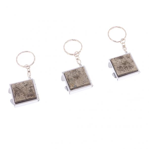 Складное зеркало брелок из камня пирит квадратное 126630