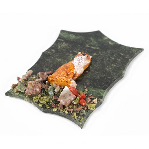 Магнит &amp;quot;Лиса сидит&amp;quot; змеевик 118014