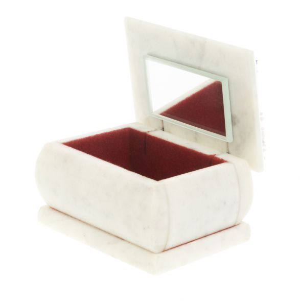 Шкатулка с рисунком &amp;quot;Зима&amp;quot; белый мрамор 10х6,5х6 см 127486