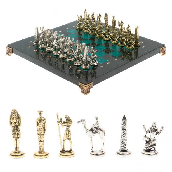 Шахматы подарочные &amp;quot;Египет&amp;quot; доска 32х32 см из змеевика 127725
