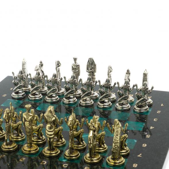 Шахматы подарочные &amp;quot;Египет&amp;quot; доска 32х32 см из змеевика 127725