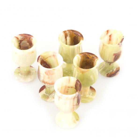 Набор сувенирных рюмок 50 мл на ножке 6 шт камень оникс 5х10 см в коробке (2х4) 121709