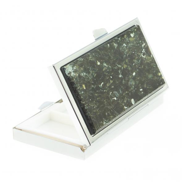 Таблетница на 3 отделения камень мусковит цвет серебро 122439