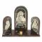 Икона триптих &amp;quot;Спаситель, Богоматерь, Николай&amp;quot; камень обсидиан