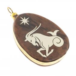 Брелок-кулон знак зодиака &amp;quot;Козерог&amp;quot; камень обсидиан