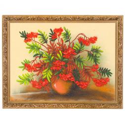 Картина из каменной крошки &amp;quot;Букет рябины&amp;quot; багет 36х46 см