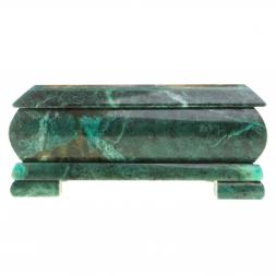 Шкатулка с иллюстрацией &amp;quot;Медведь в еловом лесу&amp;quot; камень змеевик 17,5х9,5х7,5 см