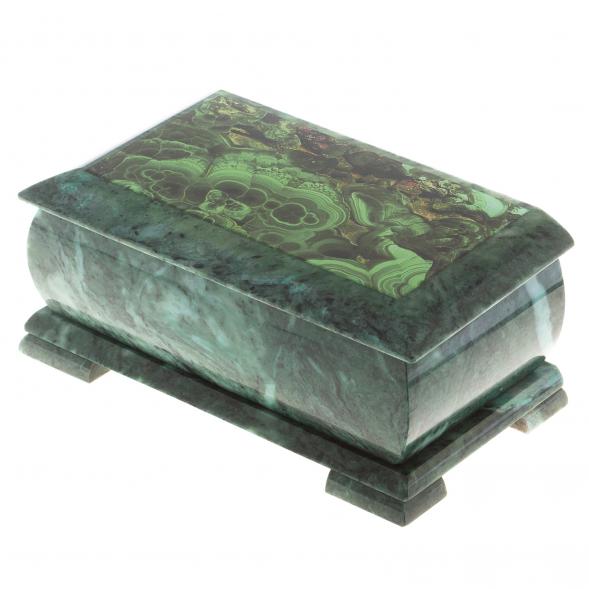 Шкатулка с иллюстрацией под малахит 25х13,5х11 см 124668