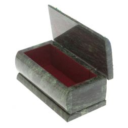 Шкатулка с росписью &amp;quot;Лето. Водопад&amp;quot; камень змеевик 15х7,5х6 см