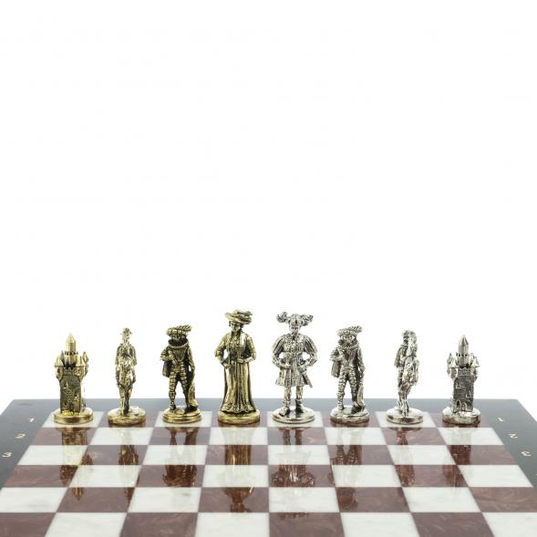 Шахматы настольные из камня &amp;quot;Средневековье&amp;quot; 44х44 см мрамор лемезит 119427