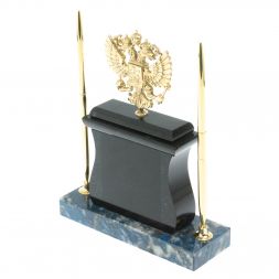 Настольные часы с ручками&amp;quot; Герб&amp;quot; из лазурита