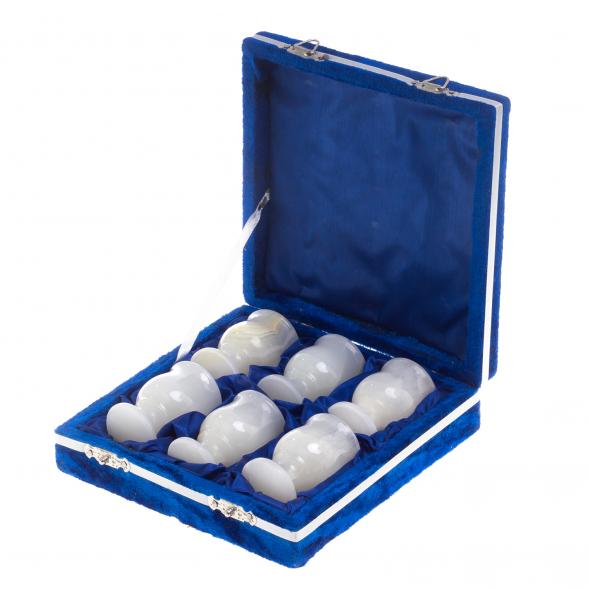 Набор рюмок из оникса 20 мл 6 шт 3,8х6 см (1,5х2,5) в футляре 124669