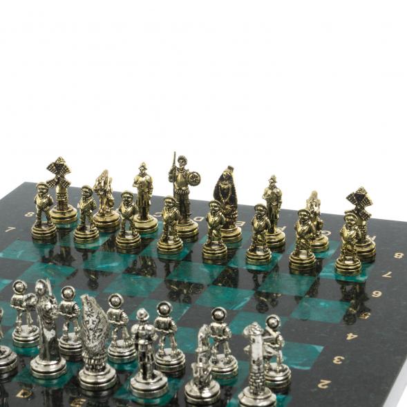 Шахматы &amp;quot;Дон Кихот&amp;quot; доска 28х28 см из змеевика 127727