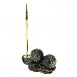 Композиция &amp;quot;Два шара&amp;quot; из змеевика с ручкой