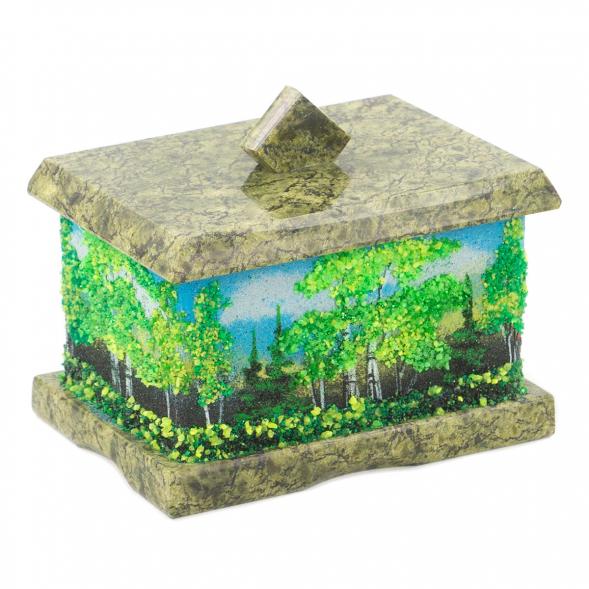 Шкатулка змеевик малая &amp;quot;Лето&amp;quot; 9х6,5х7,5 см 112065