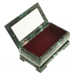 Шкатулка с иллюстрацией &amp;quot;Парусник&amp;quot; камень змеевик 17,5х9,5х7,5 см