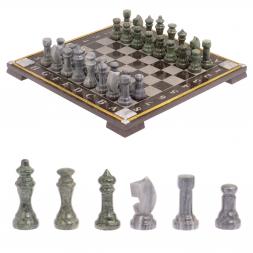 Шахматы с гравировкой &amp;quot;Турнирные&amp;quot; доска 36х36 см мрамор змеевик