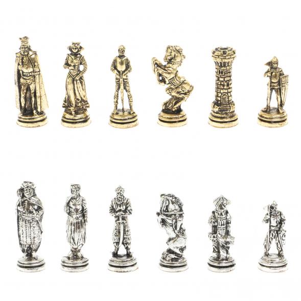 Шахматы &amp;quot;Рыцари&amp;quot; из мрамора и змеевика доска 28х28 см 127728