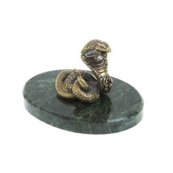 Статуэтка &amp;quot;Кобра&amp;quot; на подставке из шабровского змеевика 10х7,5х5,5 см