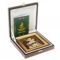 Панно &amp;quot;Георгий Победоносец&amp;quot; яшма багет