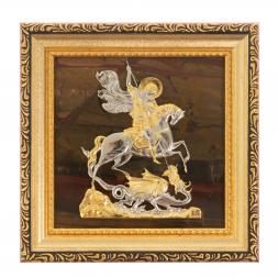 Панно &amp;quot;Георгий Победоносец&amp;quot; яшма багет