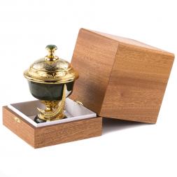 Икорница из нефрита &amp;quot;Две стерлядки&amp;quot; Златоуст