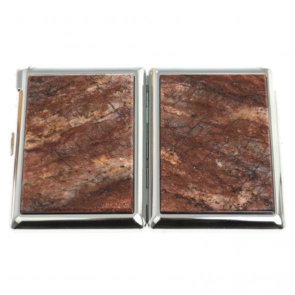 Портсигар на 20 сигарет с зажигалкой камень авантюрин 123412