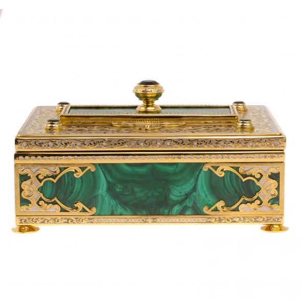 Малахитовая шкатулка &amp;quot;Гармония&amp;quot; Златоуст 125262