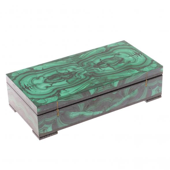 Шкатулка Купюрница из малахита 18х9х5 см 126557