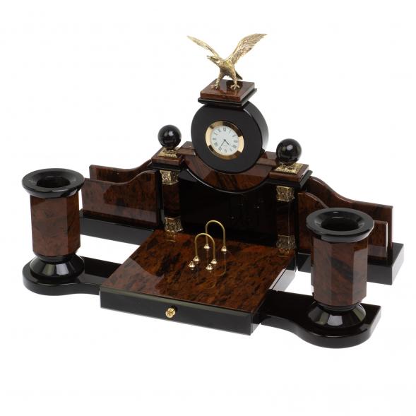 Настольный набор &amp;quot;Орёл&amp;quot; камень обсидиан 126853