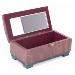 Шкатулка для денег "Купюра" лемезит змеевик с зеркалом 18,5х10х8 см