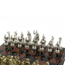 Шахматы &amp;quot;Древний Рим&amp;quot; доска из обсидиана 40х40 см