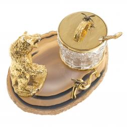 Медовница &amp;quot;Медведь&amp;quot; камень агат Златоуст