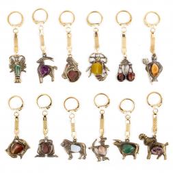 Комплект брелоков &amp;quot;Знаки зодиака&amp;quot; 12 штук бронза