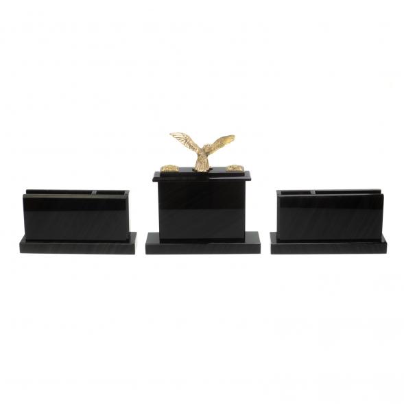 Настольный набор для руководителя &amp;quot;Орёл&amp;quot; черный обсидиан 126854