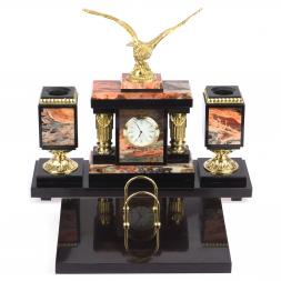 Письменный набор из яшмы с бронзой "Горный орел"