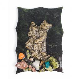 Магнит &amp;quot;Медведь на дереве&amp;quot; змеевик