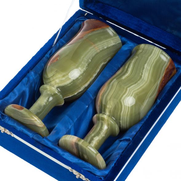 Набор бокалов 2 шт из оникса 7,5х19,5 см в коробке (3х8) 128032